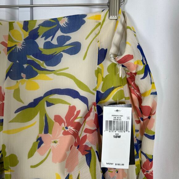 Lauren Ralph Lauren Floral Ruffle Trim Georgette Skirt 18W Feminine‎ Cottagecore - Picture 3 of 11